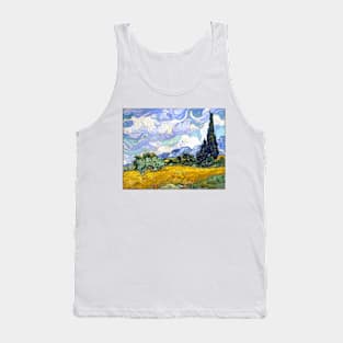 Wheat Field with Cypresses, Vincent van Gogh 1889 Tank Top